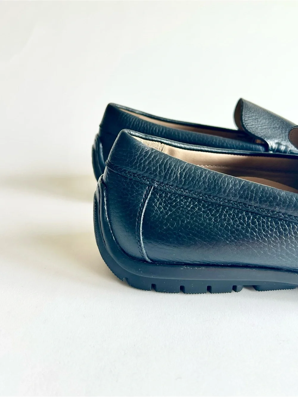 Men’s Ecco Black Genuine Leather Driver Loafers Rubber Outsole size EUR46 US13